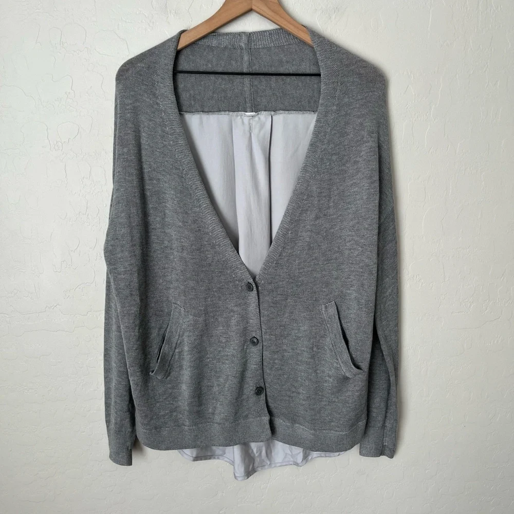 Lululemon Cardi in the Front Cashmere Blend Grey